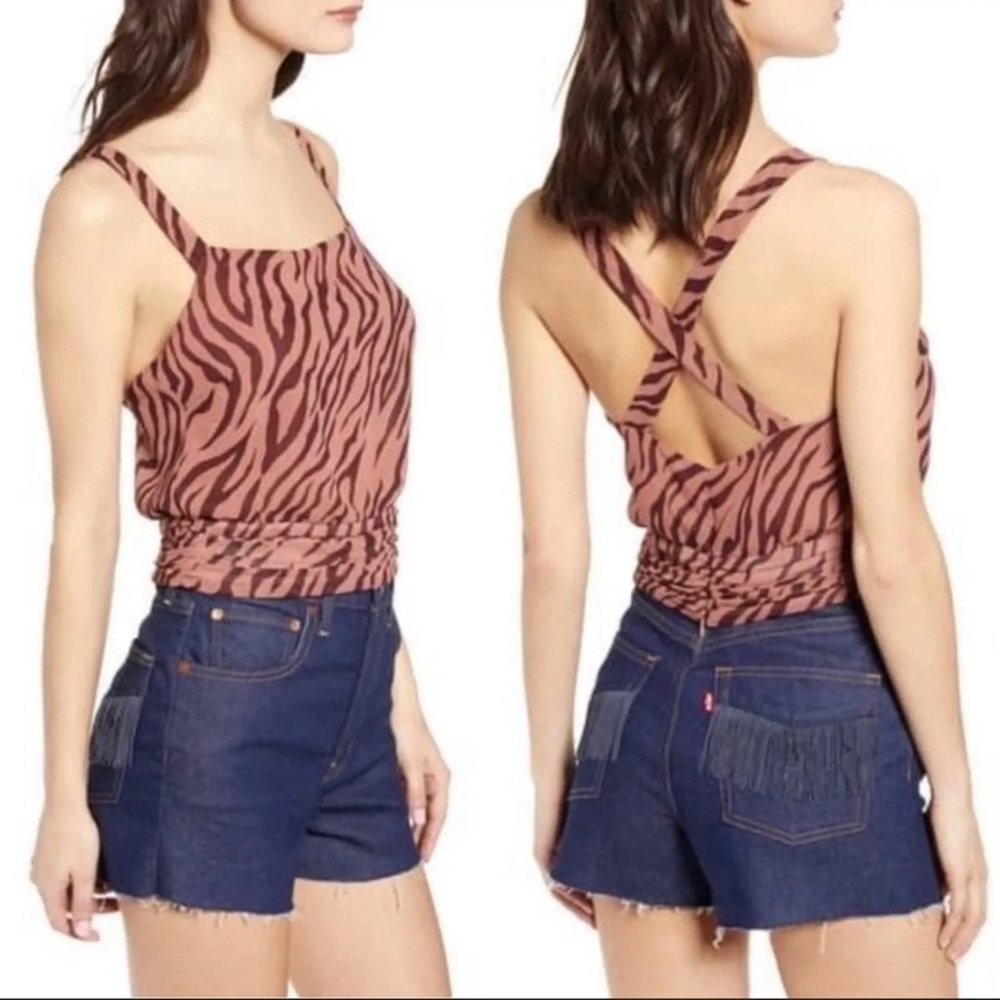 ASTR The Label- NWOT -Zebra Print Cross-back  Tank Top- Size: Medium